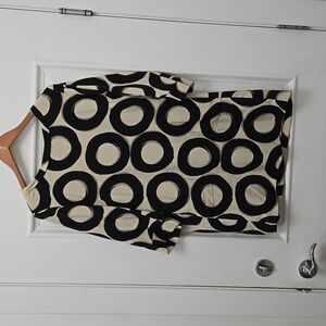 Alfani Black and Cream Patterned Dress 200% Silk P2p 20